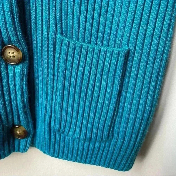 L.L. Bean Teal Ribbed Women's Cardigan - Picture 10 of 12